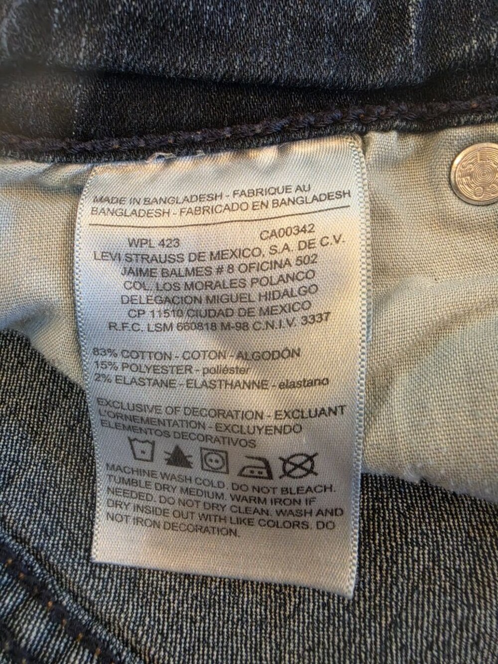 ✨ Signature by Levi Strauss Modern Bootcut Jeans Size 20M (36x32) Dark Wash - Picture 14 of 15